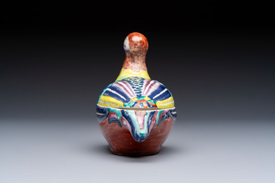 A rare Chinese famille rose hen pheasant tureen and cover, Qianlong