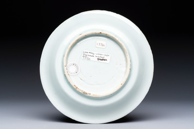 A Chinese blue and white Ko-Sometsuke 'Pavilion' plate for the Japanese market, Tianqi