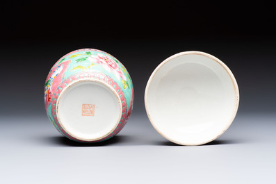 A Chinese famille rose 'Chupu' bowl and cover for the Straits or Peranakan market,Tongzhi mark, 19th C.