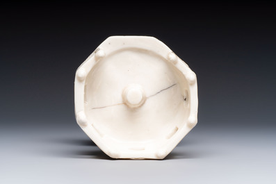 A Chinese Dehua blanc de Chine export model of a pulpit or candlestick holder, Kangxi