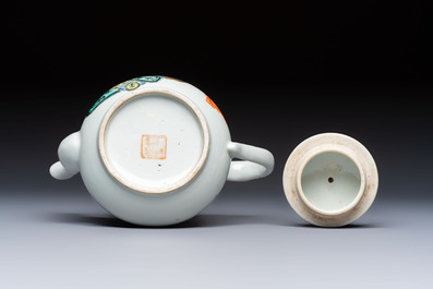 A Chinese famille rose 'Collage' teapot, Tongzhi mark, Republic, dated 1922