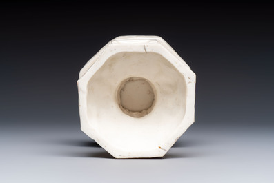 A Chinese Dehua blanc de Chine export model of a pulpit or candlestick holder, Kangxi