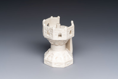 A Chinese Dehua blanc de Chine export model of a pulpit or candlestick holder, Kangxi