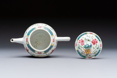 A Chinese famille rose 'Ta Xue Xun Mei 踏雪尋梅' teapot and cover, Yongzheng/Qianlong