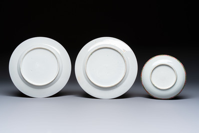 An extensive group of 23 Chinese Canton famille rose wares, 19th C.
