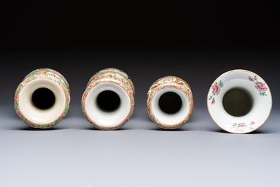 An extensive group of 23 Chinese Canton famille rose wares, 19th C.