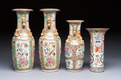 An extensive group of 23 Chinese Canton famille rose wares, 19th C.