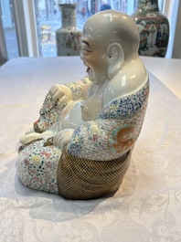 A Chinese famille rose Milefo Buddha, Yu Bingchang Zao 俞炳昌造 mark, Republic