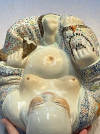 A Chinese famille rose Milefo Buddha, Yu Bingchang Zao 俞炳昌造 mark, Republic