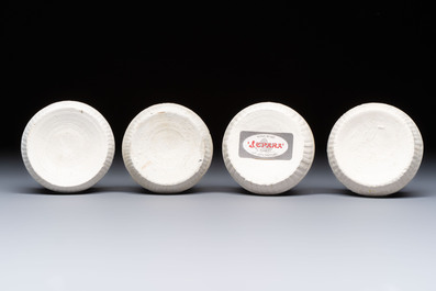 Four Chinese white-glazed boxes and covers with incised floral design from the Jepara shipwreck, Dehua or Anxi kiln, Song