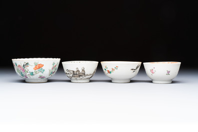 A group of 14 Chinese and Samson, Paris porcelain wares, 18/19th C.