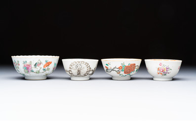 A group of 14 Chinese and Samson, Paris porcelain wares, 18/19th C.
