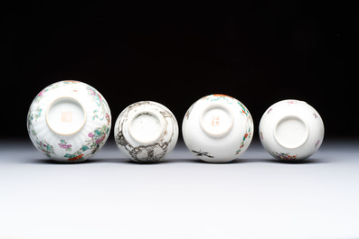 A group of 14 Chinese and Samson, Paris porcelain wares, 18/19th C.