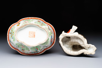 A group of 14 Chinese and Samson, Paris porcelain wares, 18/19th C.