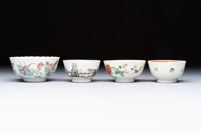 A group of 14 Chinese and Samson, Paris porcelain wares, 18/19th C.