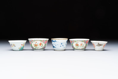 A group of 14 Chinese and Samson, Paris porcelain wares, 18/19th C.