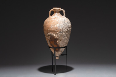 A Roman pottery olive oil transport amphora with marine encrustation, South of Spain, 1st/3rd C.