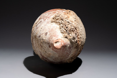 A Roman pottery fish oil or wine transport amphora with marine encrustation, South of Spain, 1st C. B.C./1st C.