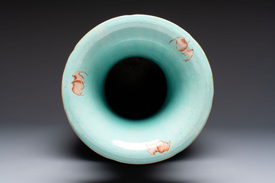 A Chinese famille rose Peranakan-style 'Phoenix' vase, 19th C.