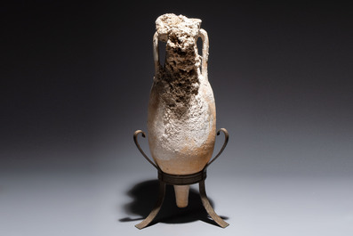 A Roman pottery fish oil or wine transport amphora with marine encrustation, South of Spain, 1st C. B.C./1st C.