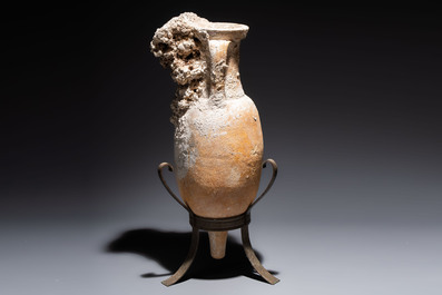 A Roman pottery fish oil or wine transport amphora with marine encrustation, South of Spain, 1st C. B.C./1st C.