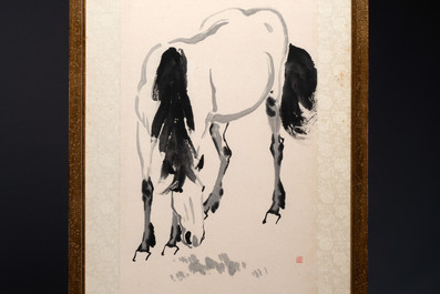 In the manner of Xu Beihong 徐悲鴻 (1895-1953): 'Horse', ink on paper, dated 1936