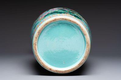 A Chinese famille rose Peranakan-style 'Phoenix' vase, 19th C.