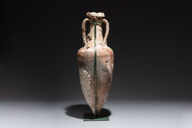 A Roman pottery fish oil or wine transport amphora with marine encrustation, South of Spain, 1st C. B.C./1st C.