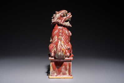 A Chinese copper-red-glazed Buddhist lion, 19th C.