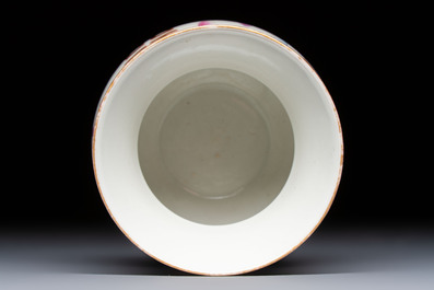 A Chinese famille rose 'Butterflies' spittoon, Tongzhi mark and of the period