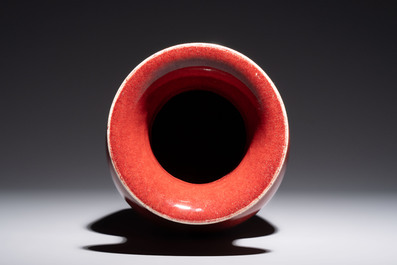 A Chinese monochrome sang-de-boeuf vase, 19th C.