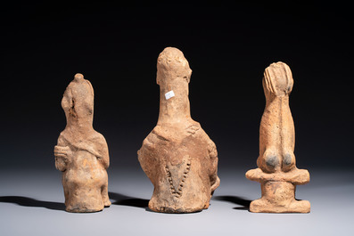 Three fine terracotta 'Komaland' figures, Ghana, 13/16th C.