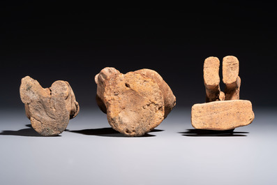 Three fine terracotta 'Komaland' figures, Ghana, 13/16th C.