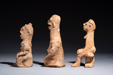 Three fine terracotta 'Komaland' figures, Ghana, 13/16th C.