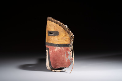 A rare Hopi leather Tuma Uyim Kachina mask, Arizona, Southwest United States, early 20th C.