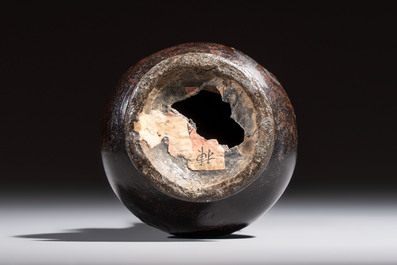 A Chinese bronze arrow vase, touhu, Yuan