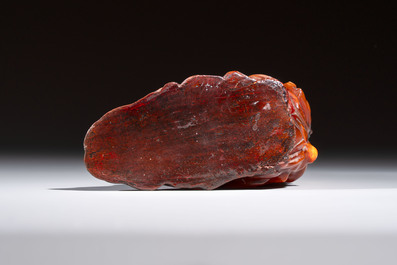 A Chinese carved buffalo horn 'Hehe Erxian' group, 17/18th C.