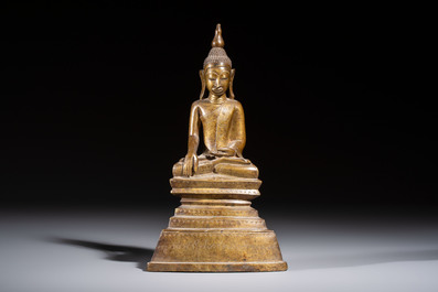 An inscribed Burmese bronze Buddha, Tai Yai, 19th C.