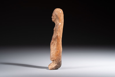 An Egyptian red-brown clay Ushabti, probably Romano-Egyptian, 1st C. AD