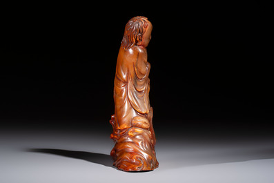 A Chinese carved buffalo horn 'Hehe Erxian' group, 17/18th C.