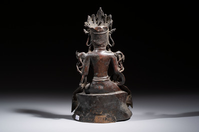 A Chinese bronze figure of Bodhisattva, Ming