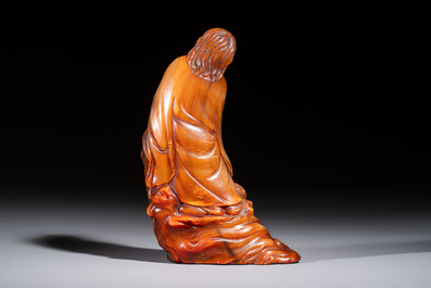 A Chinese carved buffalo horn 'Hehe Erxian' group, 17/18th C.