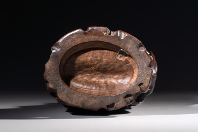 A large Chinese carved bamboo 'Hehe Erxian' group, 18th C.