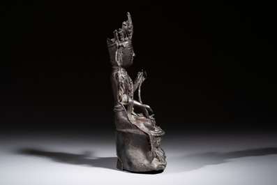 A Chinese bronze figure of Bodhisattva, Ming