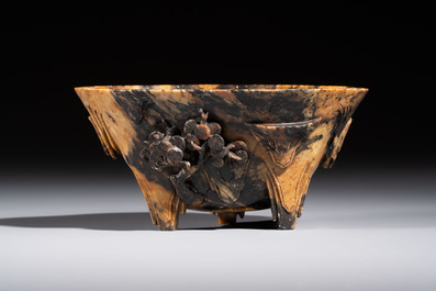 A Chinese soapstone libation cup, 18/19th C.