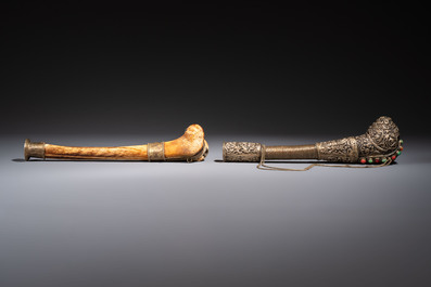 A varied collection of seven Tibetan ritual utensils, 19/20th C.