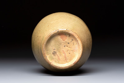 A Korean celadon-glazed sake bottle, Goryeo, 11th C.
