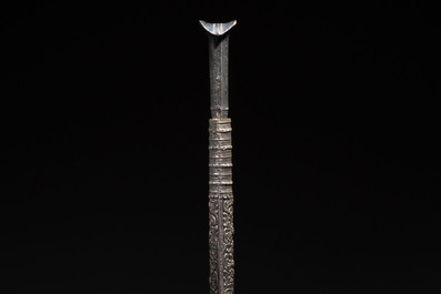 Two Ottoman yatagan swords, one with a silver scabbard, Turkey, 19th C.