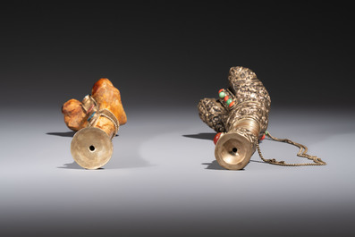 A varied collection of seven Tibetan ritual utensils, 19/20th C.