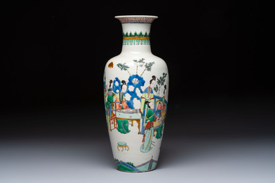 A Chinese famille verte 'Court Ladies' vase, 19th C.
